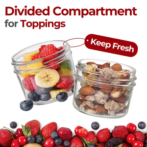 Bol à <span class=keywords><strong>petit</strong></span>-<span class=keywords><strong>déjeuner</strong></span> en verre transparent avec couvercle pour céréales, flocons d'avoine, yaourt, cuisine, salle à manger - Product Image 3