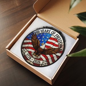 Atrapasueños de Vitral Águila Americana 250 Años Colgante para Ventana con Artesanía Detallada - Product Image 3