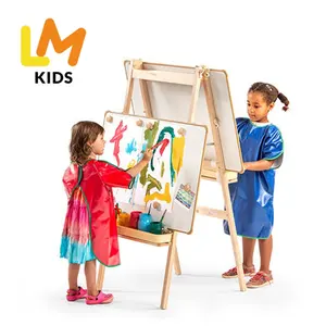LM KIDS juguetes de dibujo para niños tablero de dibujo magnético juguete de madera chico arte caballete niños arte caballete