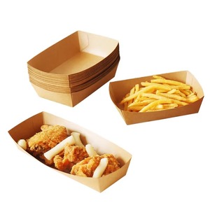 Scatola a Forma di Barca in Carta Kraft, Contenitore Monouso per Alimenti Altamente Resistente, Ideale per Patatine Fritte e Snack, Perfetto per Gite Primaverili - Product Image 5
