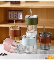 Nouveau gobelet en verre portable de conception pour les boissons-Tasse en bouteille d'eau en verre de qualité supérieure