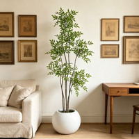 Plante artificielle en plastique Nandina Domestica en pot, décoration intérieure pour la maison, le bureau, le jardin, faux arbres, plantes artificielles