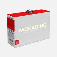 Boîte rigide pour boissons de couleur personnalisée avec poignée, emballage en carton blanc et en carton ondulé, boîte cadeau pour avion, design portable, impression offset