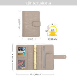 Hongbo meilleur vendeur TK <span class=keywords><strong>FB</strong></span> <span class=keywords><strong>Ins</strong></span> 27 couleur Epi cuir A6 or 30MM 6 anneaux Budget liant Journal planificateur cahier feuille - Product Image 4