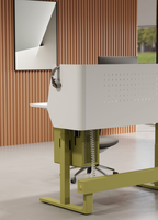 Scrivania Regolabile in Altezza Elettrica Intelligente con Copertura per Gestione Cavi, Postazione di Lavoro per Ufficio, Progetto Commerciale
