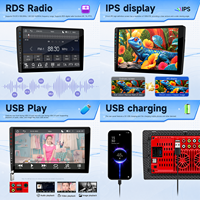 Radio Mobil BQCC 9" Layar IPS, Pemutar DVD MP5, FM AM RDS, Carplay, Multimedia Stereo, Head Unit Kendaraan Universal, Warna-warni, USB-C