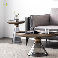 LEMON FURNITURE Hotel Wohnzimmer Couch tisch aus gehärtetem Glas auf Edelstahl basis