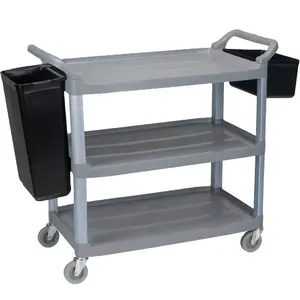 New arrival restaurant Y1500 Plastic utility three layer service hand cart serving trolley