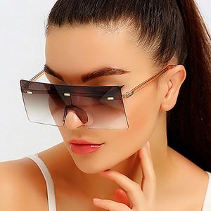 Gafas de Sol Transparentes con Degradado para Hombre y Mujer, Gafas de Sol de Lujo para Dama, Protección UV400, Gafas de Sol Extra Grandes sin Montura para Mujer - Product Image 1