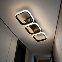Plafonnier carré LED JACKSUN pour couloir, en acrylique noir, petite lampe de plafond 3 CCT, éclairage pour couloir, cuisine, maison