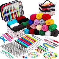 Ensemble d'outils de crochet 105 pièces couture tissée à la main bricolage comprenant un sac de rangement de fil TPR ensemble de crochet Kit de couture accessoires de couture