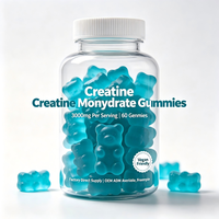 Gummies de créatine monohydrate végétaliennes naturelles – Faible teneur en sucre, 60 unités, pour adultes, pré-entraînement, croissance musculaire et gestion de l'énergie