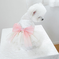 Robe en mousseline bouffante pour chien et chat, robe de soirée haut de gamme, robe de mariée en dentelle pour animaux de compagnie