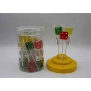 批发定制棒棒糖棒骰子立方体形状棒棒糖甜