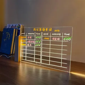 kid's drawing board blackboard transparent double-sided erasable acrylic luminous writing board bracket desktop message board