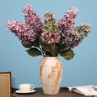 Bunga Hydrangea Buatan dari Kain Sutra Tiruan yang Realistis untuk Dekorasi Rumah Mewah di Hari Valentine, Thanksgiving, Warna Musim Gugur