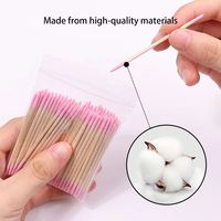 100 PIÈCES Poussoirs à cuticules professionnels en plastique, bois et coton, à double tête, pour le nettoyage des ongles et le nail art