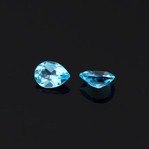 YASHEE Topacio azul suizo natural, corte de pera, 8x6 mm, piedra preciosa suelta para la fabricación de joyas - Product Image 3