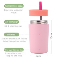 DAJI HYDRO Gobelet en acier inoxydable isolé de 12oz avec paille en silicone Nouveau style pour enfants pour les fêtes de voyage en camping