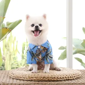 Modieus Huisdier Zomer T-Shirt Coole Hondenkleding Hawaiiaans Patroon Print Hondenshirts Strand Aan Zee Hawaii Stijl Gebloemde Hondenshirt