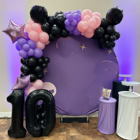 Kit d'arche de guirlande de ballons en latex rose, violet et noir de 10 pouces, thème sorcière, pour anniversaire, baby shower, remise de diplôme, Pâques, décorations de fête