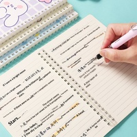 Carnet à spirale A5 Kawaii, carnet d'exercices mignon à motifs de dessins animés, papier ligné, bloc-notes pour étudiants, agenda, fournitures scolaires et de bureau