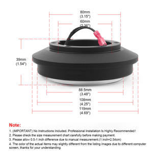 Kit de Adaptador de Volante Estilo Deportivo 121H con Botón de Claxon para TOYOTA/SUPRA Modelo CTS en Costura Roja - Product Image 4