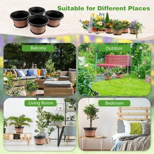 Thickened Plastic <strong>Flower</strong> <strong>Pot</strong> Vintage Wine Barrel Holed Courtyard Resin <strong>Large</strong> Water Lilies <strong>Flower</strong> <strong>Pot</strong> - Product Image 6
