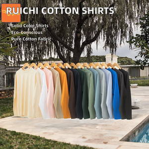 RUICHI Magliette Basiche a Maniche Lunghe in Jersey 100% Cotone, Stile Casual, <span class=keywords><strong>250</strong></span> <span class=keywords><strong>Grammi</strong></span>, Tinta Unita, Pronte per la Spedizione, Personalizzabili - Product Image 2