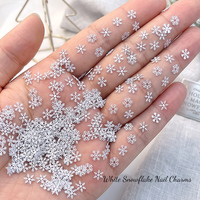 Breloques pour ongles flocon de neige blanc 5MM 3D, décorations pour ongles d'hiver et de Noël, breloques pour nail art d'hiver