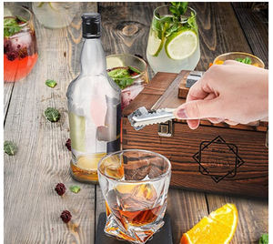 Custom Wholesale Basalt Whiskey Ice Stone Slate Coaster Set <b>Twisted</b> Whisky Glass Gift for Men Dad Hubby <b>Bar</b> Accessories - Product Image 5