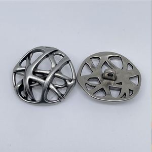 Irregular Hollow-Out Hand-Stitched Buttons Classic Style Sweater Trench Coat Metal Button - Product Image 4