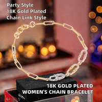 Bracelet chaîne et maillons SHIDAIKE pour femme, plaqué or 18 carats, en laiton avec micro-incrustations, accessoire de mode tendance pour soirée, 22,5 cm
