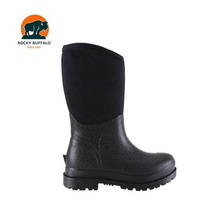 Rocky Buffalo <span class=keywords><strong>bottes</strong></span> <span class=keywords><strong>de</strong></span> pêche en caoutchouc <span class=keywords><strong>bottes</strong></span> <span class=keywords><strong>de</strong></span> ferme à la mode hommes décontracté plume crâne bout rond - Product Image 4