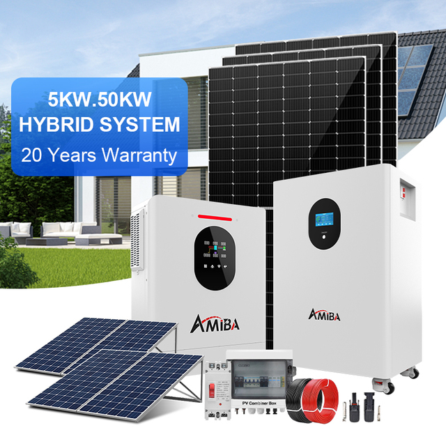 All in One Solar Energy Storage System 3kw 6kw 10kw 15kw LiFePO4 Battery on Grid Pv Solar Panel System Set Europe Stock