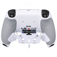 Kit de remapping RISE4 avec poignée caoutchoutée blanche pour manette PS5, avec carte de mise à niveau et coque arrière et boutons arrière pour manette PS5