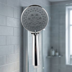 Moderna Soffione Doccia Rotondo in Plastica Cromata Lucida 20cm, Set Doccia Bagno Modello 33311 - Product Image 3