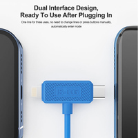 Kabel Data Perawatan Dua Ujung Seri ISOFT IS-006 IP17 untuk iPhone iPad USB-A untuk Konektor Pemulihan Data Plastik