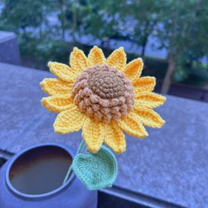 Fiori di Girasole all'Uncinetto Fatti a Mano in Cotone Ecologico, Decorazioni a Lunga Durata per San Valentino, Natale e Soggiorno - Product Image 3