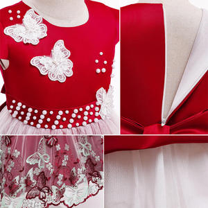 Robe de princesse de style occidental en satin pour filles, robe de fête d'<span class=keywords><strong>anniversaire</strong></span>, mélange de coton, maille douce, <span class=keywords><strong>6</strong></span> <span class=keywords><strong>ans</strong></span> - Product Image 6