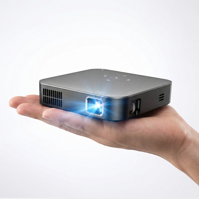 Aome S200 Mini Smart DLP Projector 4K Android OS Portable with Rechargeable LED Lamp 2G RAM Short Throw for US Outdoor Use