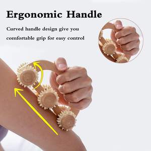 Rol pijat genggam untuk nyeri otot: alat terapi kayu untuk tubuh, rol Fascia kayu untuk drainase limfatik tisu dalam - Product Image 3