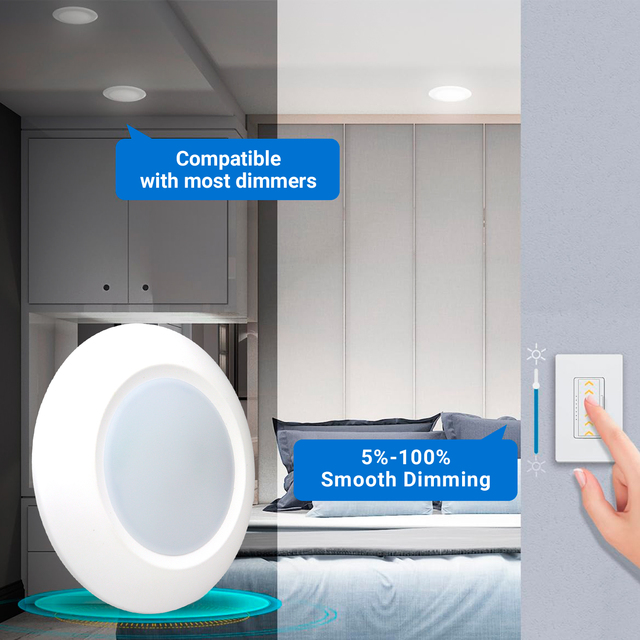 6 Inch Modern Indoor LED Disk Light AC110V 15W Flush Mount Triac Dimmable J-box Install Ceiling Light