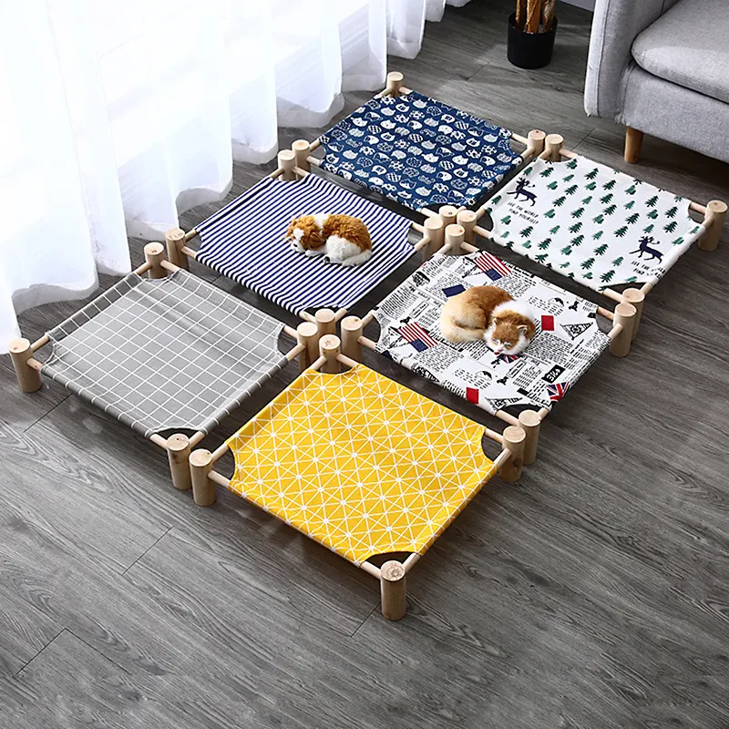 New Arrival Summer Pet Sofa Pet Hammock Dog Bed Cat Wood Hammock Sofa Pet camping wooden bed