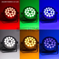 SHEHDS 18x18W RGBWA UV 6in1 Par LED Aluminium Alloy Stage Wash Light DMX512 Flat Par untuk Acara Gereja DJ