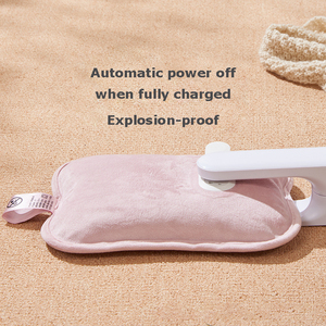 High Quality Custom Rechargeable Hot Water <b>Bottle</b> Double-sided Velvet Fabric Electric Hot Water Bag - Product Image 6