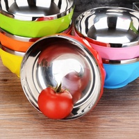 6 pièces ensemble de bols pour enfants 13cm 15cm 17cm couleurs bol de mélange de salade en acier inoxydable enfants bols de mélange