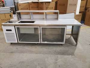 Comptoir de bar à bulles en acier inoxydable avec équipement de réfrigération pour la préparation de thé au lait, shaker pour magasin de thé à bulles - Product Image 6