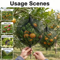 Sac en filet anti-oiseaux en PE avec cordon de serrage et fermeture éclair pour la protection des arbres fruitiers, des agrumes et des pommes, sac en maille de jardin résistant aux insectes