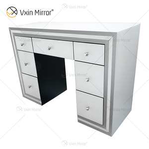 Hot Bán Trắng Gương Set WXF-792 Hiện Đại Bạc Khung Bàn Trang Điểm Với Ghế 7 Ngăn Kéo - Product Image 5